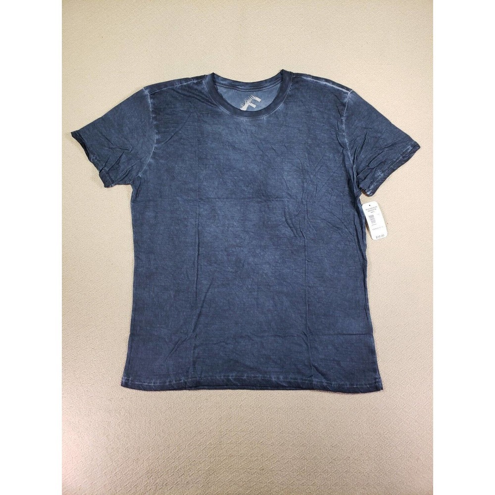 Fission Shirt Mens Large L Blue Stretch Cotton Blend Pullover Crew Neck NWT A10